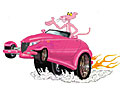 Розовая пантера на автомобиле: пазлы