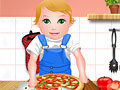Малышка Джульетта готовит пиццу
