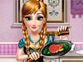 Анна готовит еду